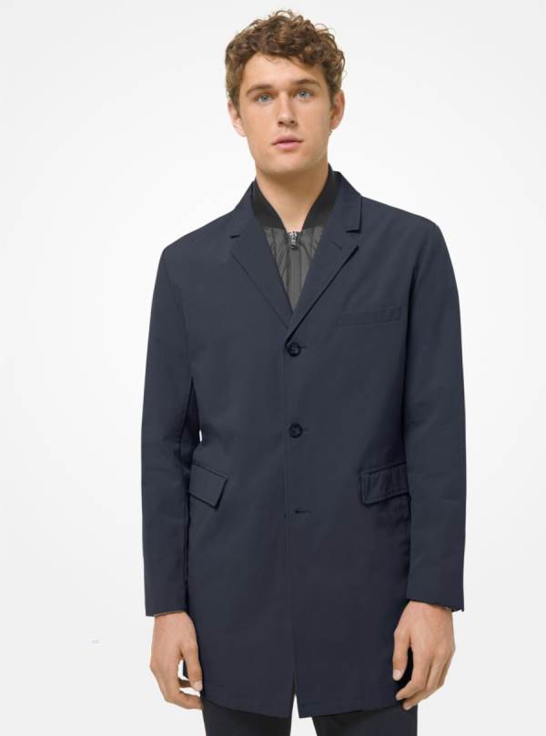 Panske Kabáty Michael Kors 2-in-1 Cotton Blend Námornícka Modrá - Oblecenie Michael Kors Levně | SGRXK-4856